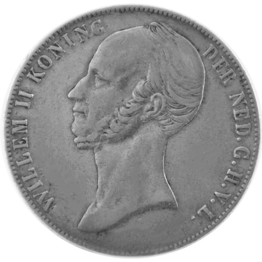 2,5 Gulden Silbermünze - Niederlande - König Willem II.